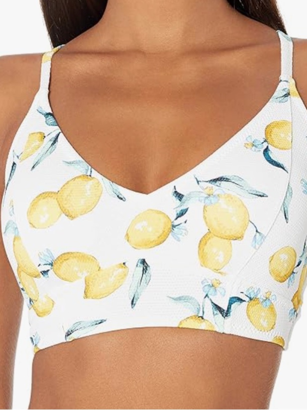 Jessica Simpson Like-New Lemon Print Bikini Set - White & Yellow